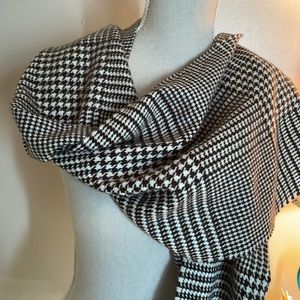 Brown white cashmere like scarf